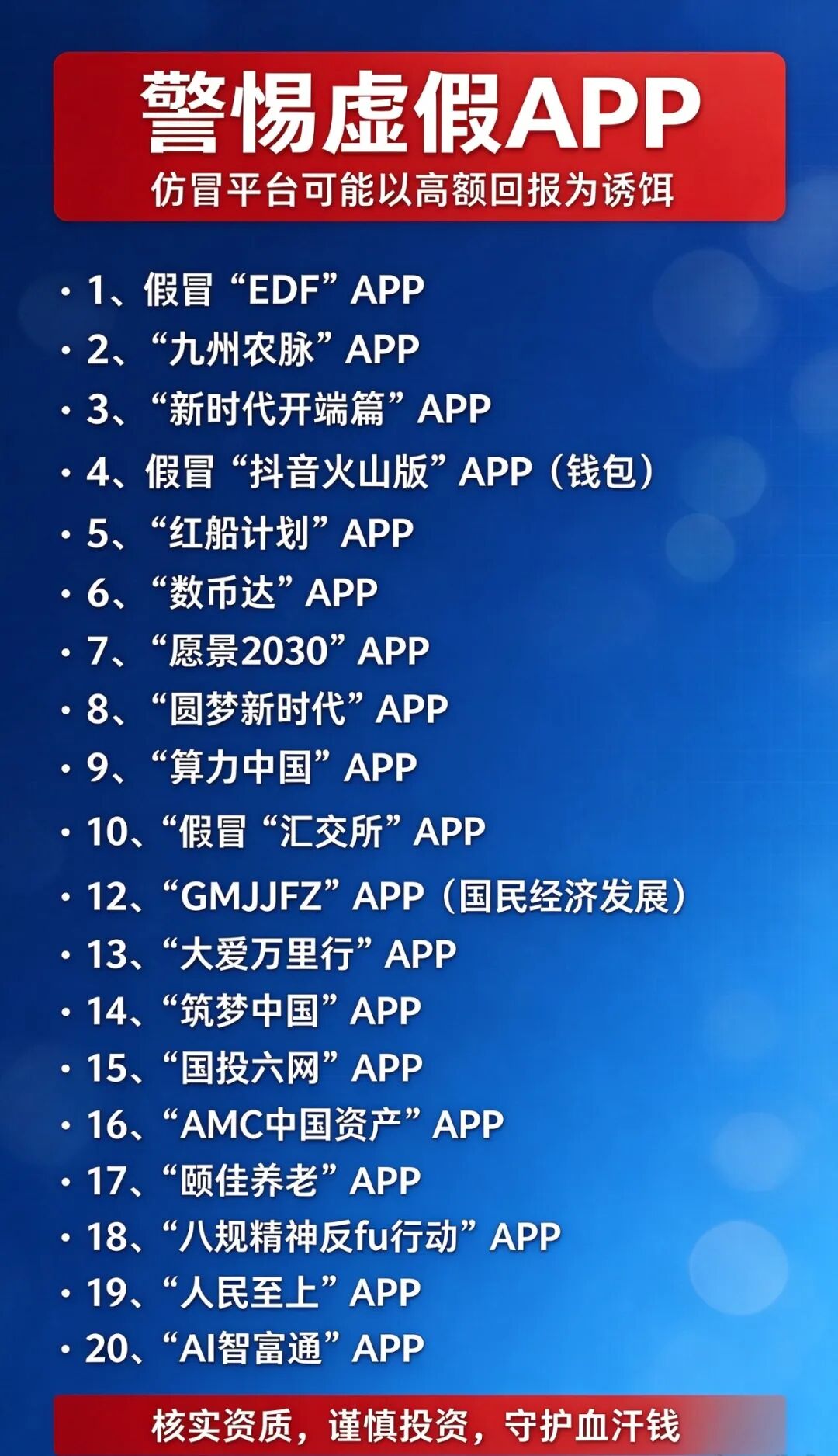 警惕“墨某八某鱼”“民族电网”“每某来”“大丰资产”等资金盘陷阱：刚上线或准备收割，千万别再入坑